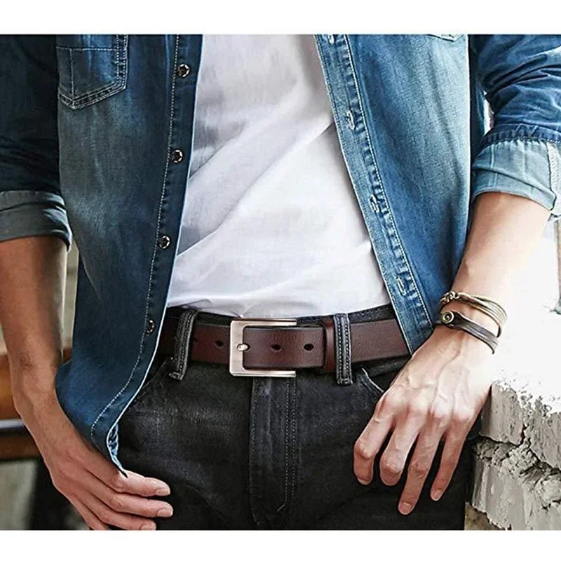 Men’s Split Leather Belt | Classic Style, Extended Sizes – Western Cadence
